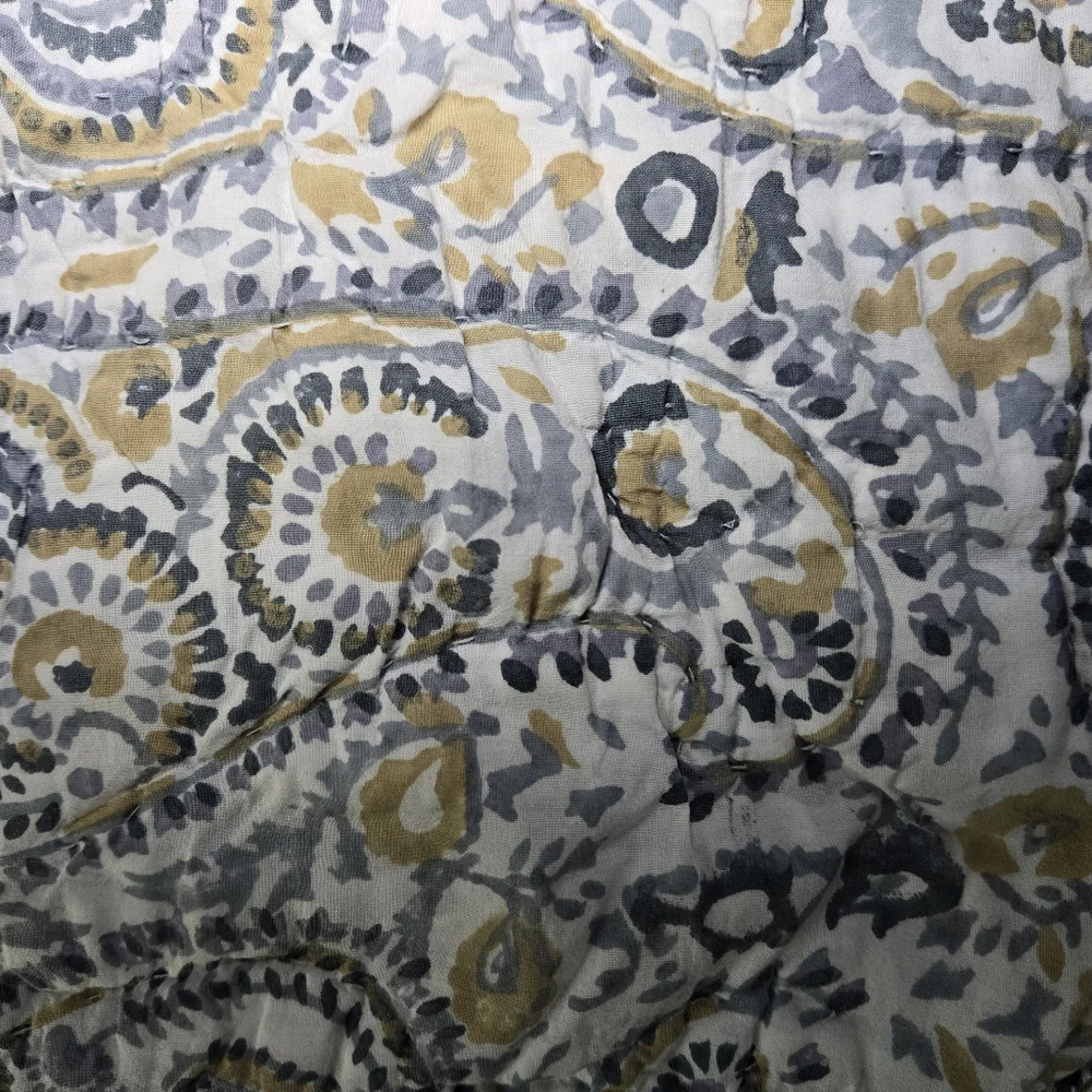 Ballard Designs Paisley Hand Blocked‎ Quilted Pillow Sham, Euro Size 100% Cotton